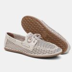 Mocassim Feminino Olívia em Couro Off White