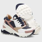 Tênis Feminino Zoe Branco/Marinho/Nude 