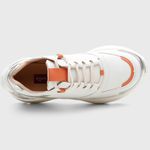 Tênis Feminino Zoe Branco/Prata/Laranja 