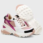 Tênis Feminino Zoe Branco/Pink/Nude 