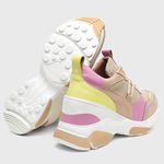 Tênis Feminino Plataforma Eloá Bege/Rosa/Lemon 