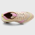Tênis Feminino Plataforma Eloá Bege/Rosa/Lemon 