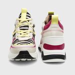 Tênis Feminino Plataforma Eloá Off/Zebra/Pink 