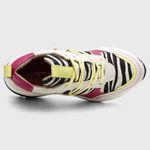 Tênis Feminino Plataforma Eloá Off/Zebra/Pink 