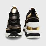 Tênis Feminino Plataforma Eloá Preto/Dourado 