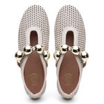 Sapatilha Feminina Selena em Couro dobrável Off White