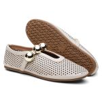 Sapatilha Feminina Selena em Couro dobrável Off White