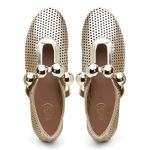 Sapatilha Feminina Selena em Couro dobrável Ouro Light 