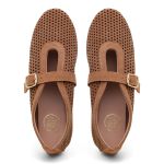 Sapatilha Feminina Eliza em Couro dobrável Caramelo