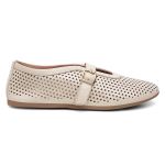 Sapatilha Feminina Eliza em Couro dobrável Off White