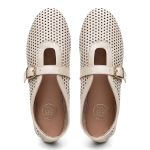 Sapatilha Feminina Eliza em Couro dobrável Off White