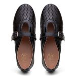 Sapatilha Feminina Eliza em Couro dobrável Preto