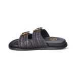 Sandália Papete Feminina Maia em Ráfia Preto