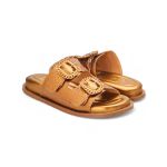 Sandália Papete Feminina Clarisse Confort Bronze