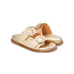 Sandália Papete Feminina Clarisse Confort Ouro Light