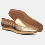 Mocassim Feminino Daniela em Couro Bronze
