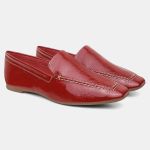 Mocassim Feminino Daniela em Couro Vermelho