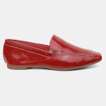 Mocassim Feminino Daniela em Couro Vermelho