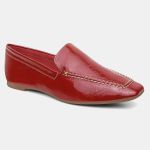 Mocassim Feminino Daniela em Couro Vermelho