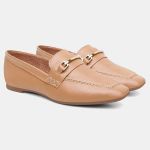 Mocassim Feminino Mara em Couro Caramelo