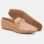 Mocassim Feminino Mara em Couro Caramelo