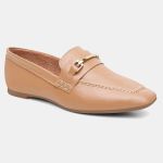 Mocassim Feminino Mara em Couro Caramelo