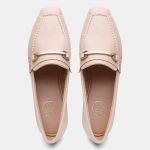 Mocassim Feminino Mara em Couro Nude