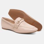 Mocassim Feminino Mara em Couro Nude