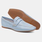 Mocassim Feminino Alice em Couro Blue