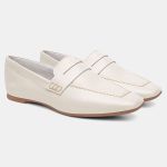 Mocassim Feminino Alice em Couro Off White