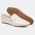 Mocassim Feminino Alice em Couro Off White