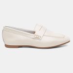 Mocassim Feminino Alice em Couro Off White