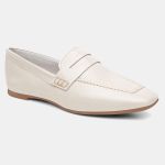Mocassim Feminino Alice em Couro Off White