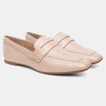 Mocassim Feminino Alice em Couro Nude