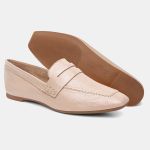 Mocassim Feminino Alice em Couro Nude