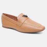 Mocassim Feminino Rita em Couro Caramelo