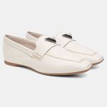 Mocassim Feminino Rita em Couro Off White