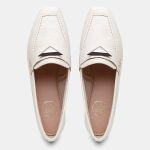 Mocassim Feminino Rita em Couro Off White