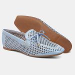 Mocassim Feminino Laura em Couro Blue