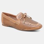 Mocassim Feminino Laura em Couro Caramelo