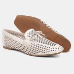 Mocassim Feminino Laura em Couro Off White