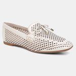 Mocassim Feminino Laura em Couro Off White