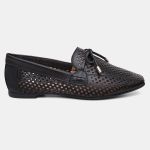 Mocassim Feminino Laura em Couro Preto