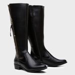 Bota Feminina Montaria Rafaela em Couro Preto 