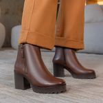 Bota Coturno Paola Plataforma Salto tratorado Chocolate