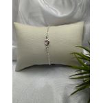 Pulseira em prata 925 com pedra rosa