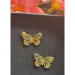Brinco Borboleta Vazada com Pedras Coloridas