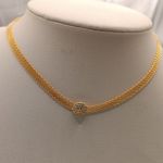 Choker Malha Italiana Círculo Zircônia