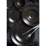 Conjunto 6 Pratos Sobremesa Ø20cm Stone Black Scalla