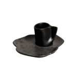 Conjunto 6 Xícaras Café Com 6 Pires Orgânico Ônix Scalla